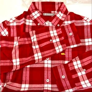 USC Trojans Large Red and White Button Down Flannel